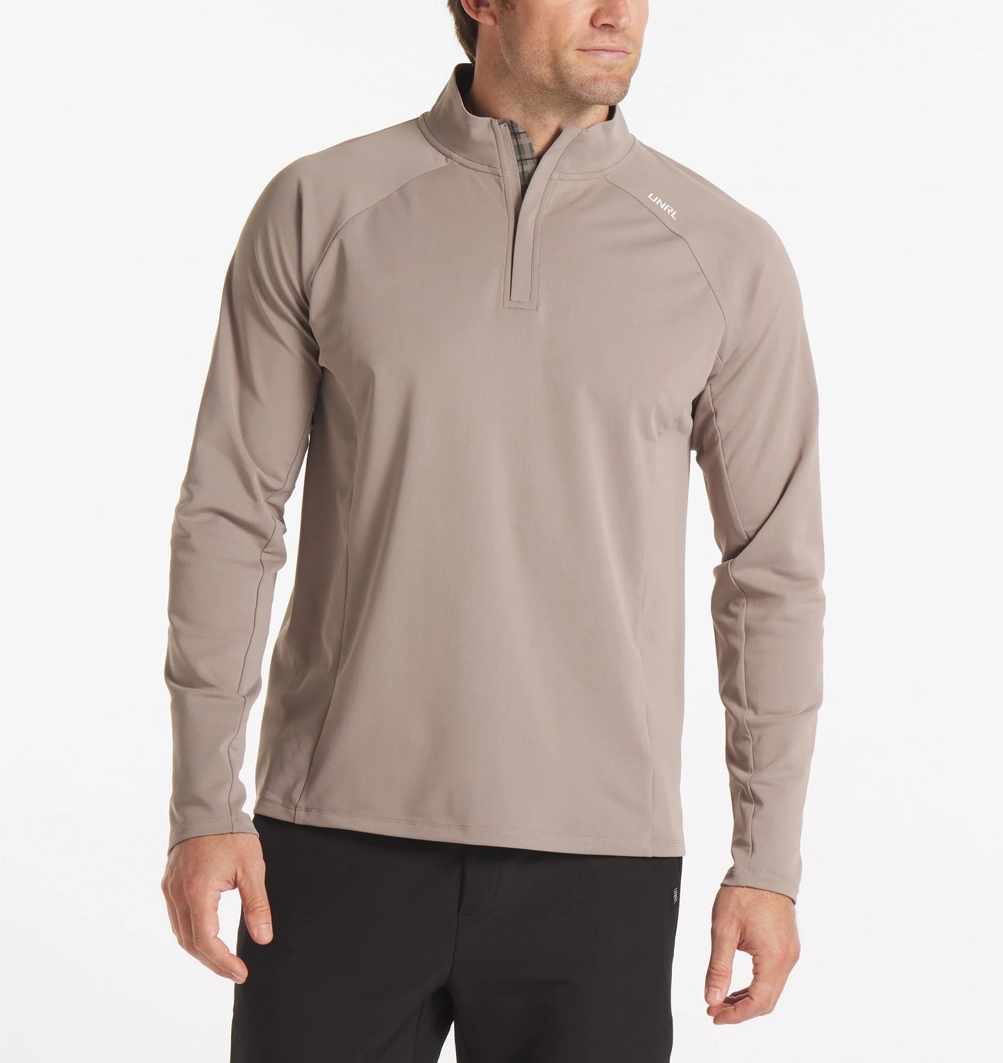 Men's UNRL Highlands Quarter Zip | Taupe Plaid