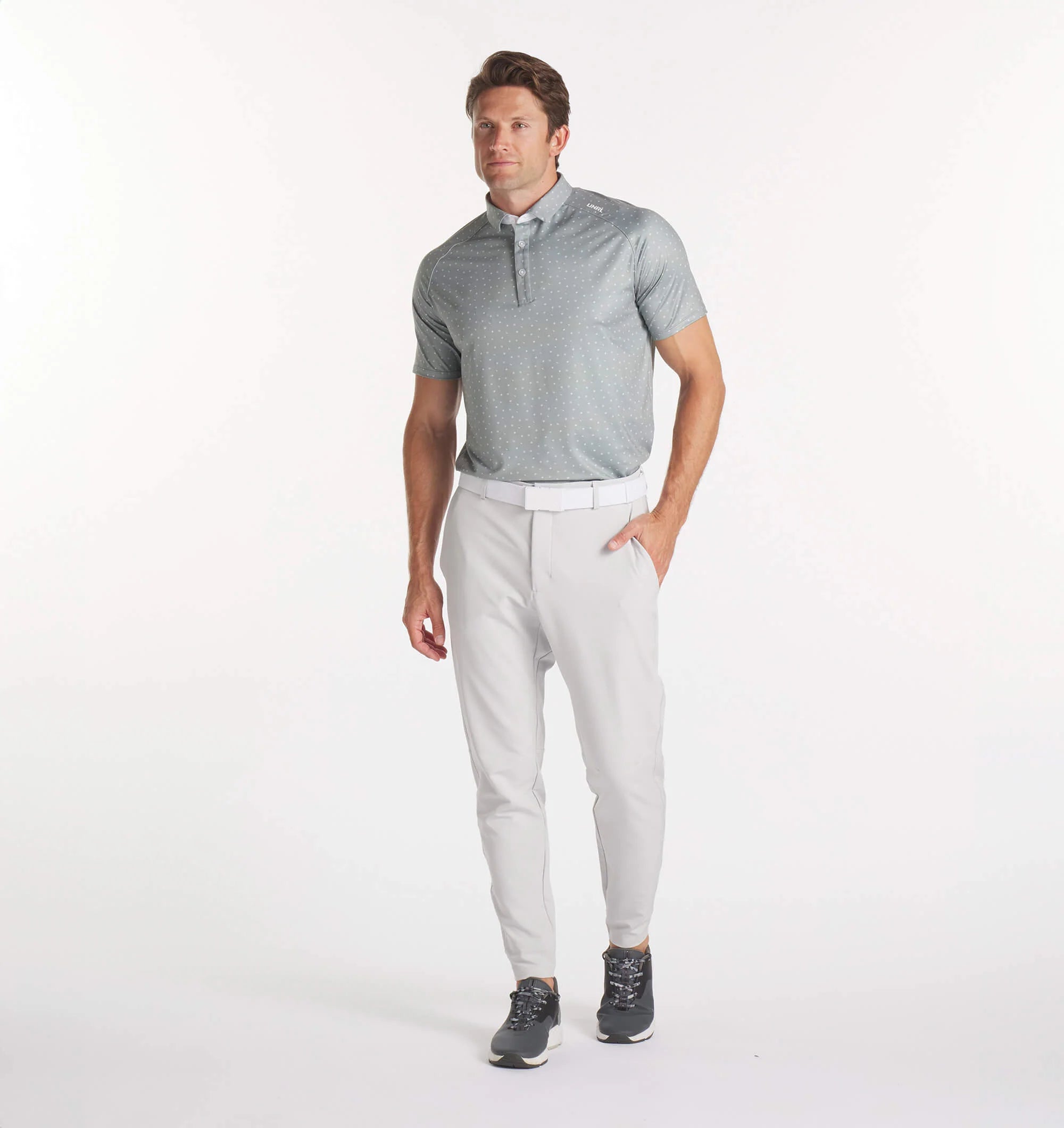 Men's UNRL Scramble Polo | Eucalyptus White