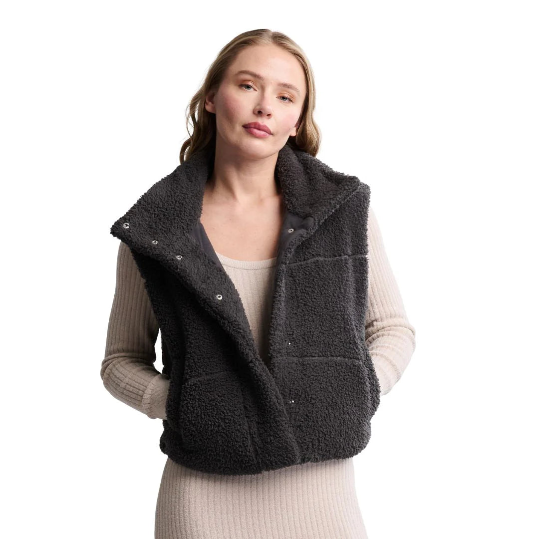 Barefoot Dreams Brushed Puffer Vest | Carbon
