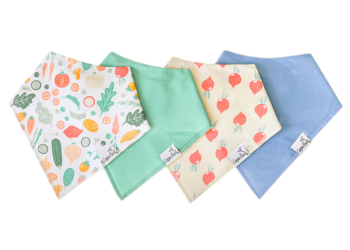 Copper Pearl Bandana Bib Set | Veggies