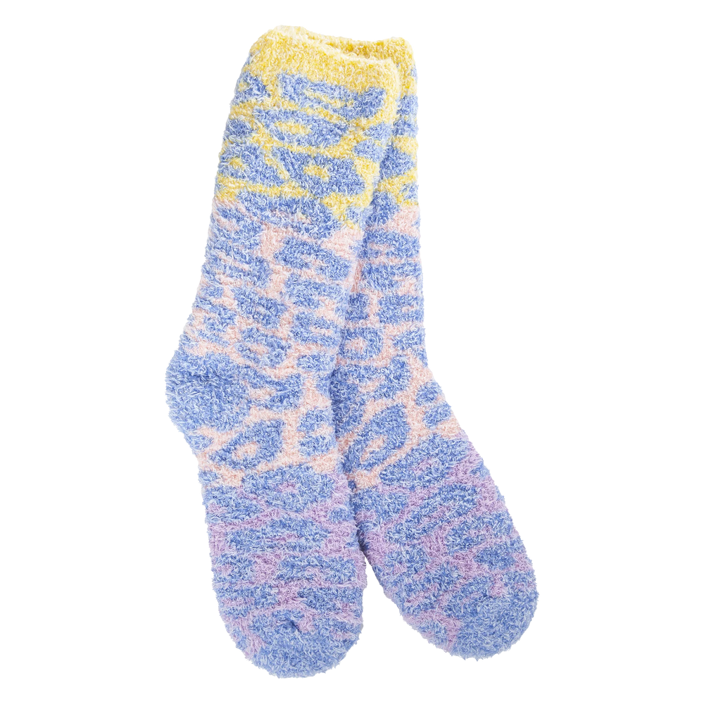 75094 Blue Multi Leopard Socks