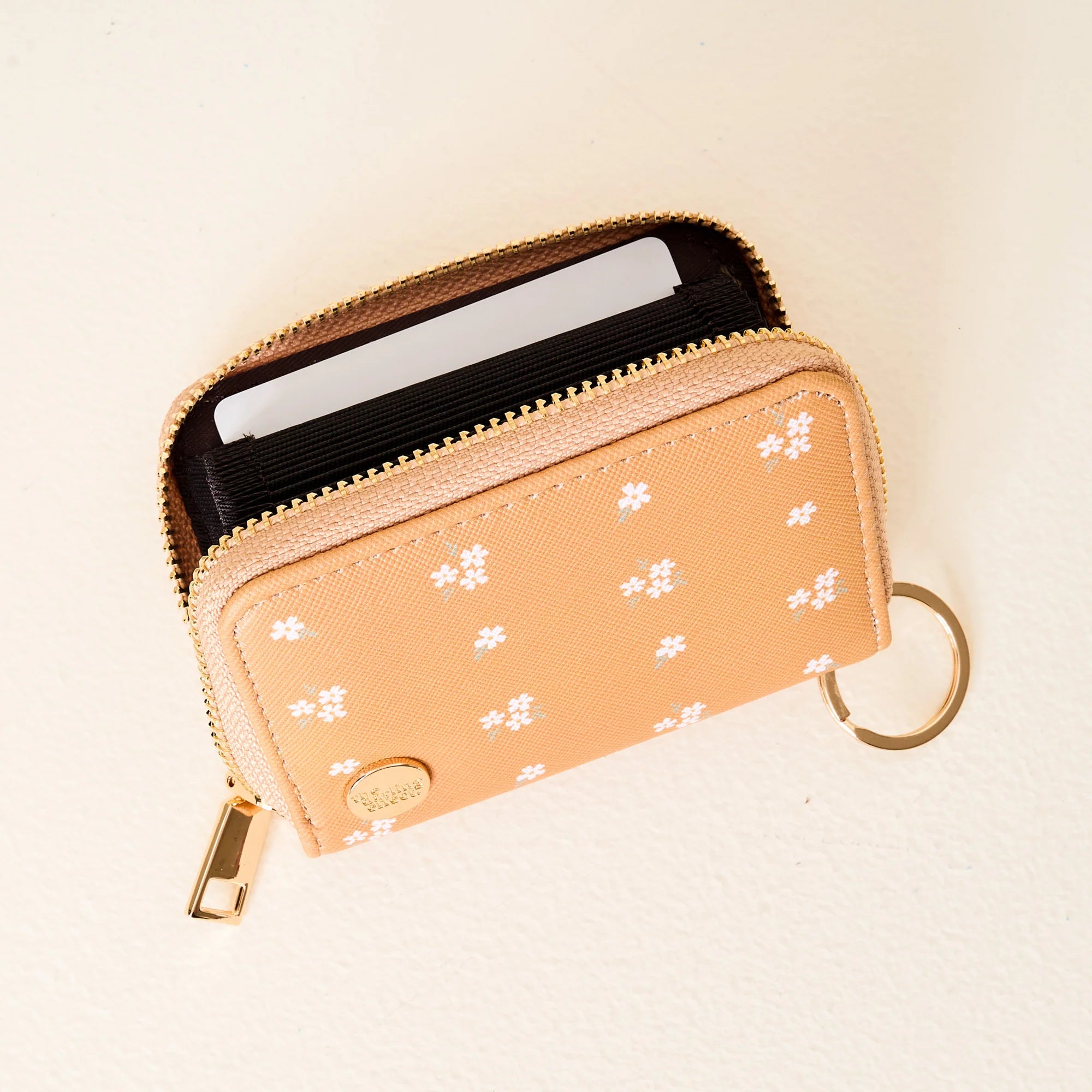 Zip Around Wallet | Pretty Posies Mustard