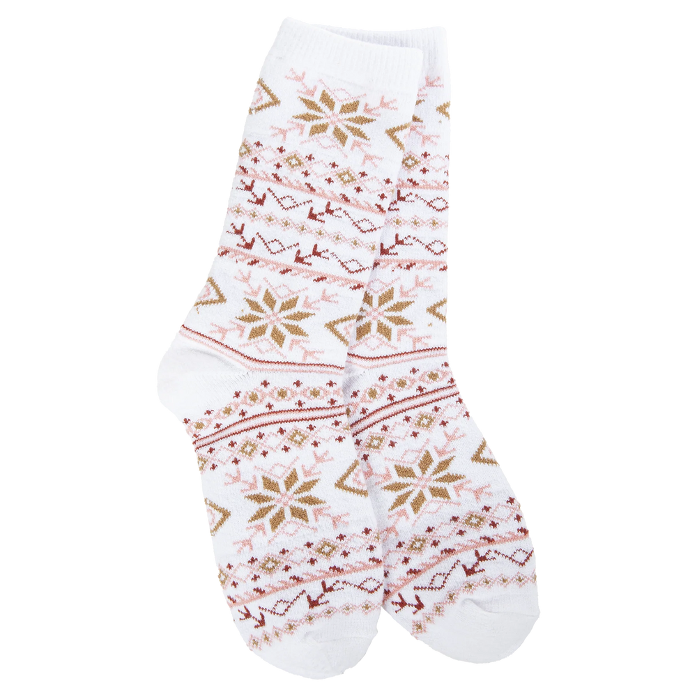 75685 Fair Isle White Multi Holiday Mini Crew