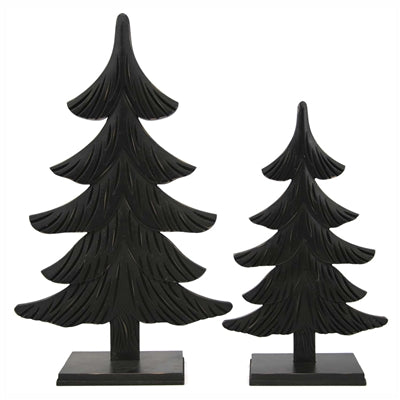 WXF59711-2S-BK Set of 2 Black Textured Tree Stands
