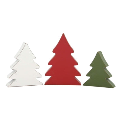 WXF59797-3S Set of 3 Red, White, Green Tree Blocks