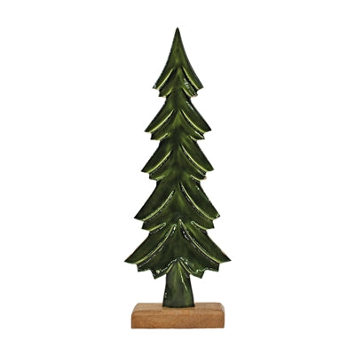 WXI43593-MD Medium Wood & Green Enamel Tree