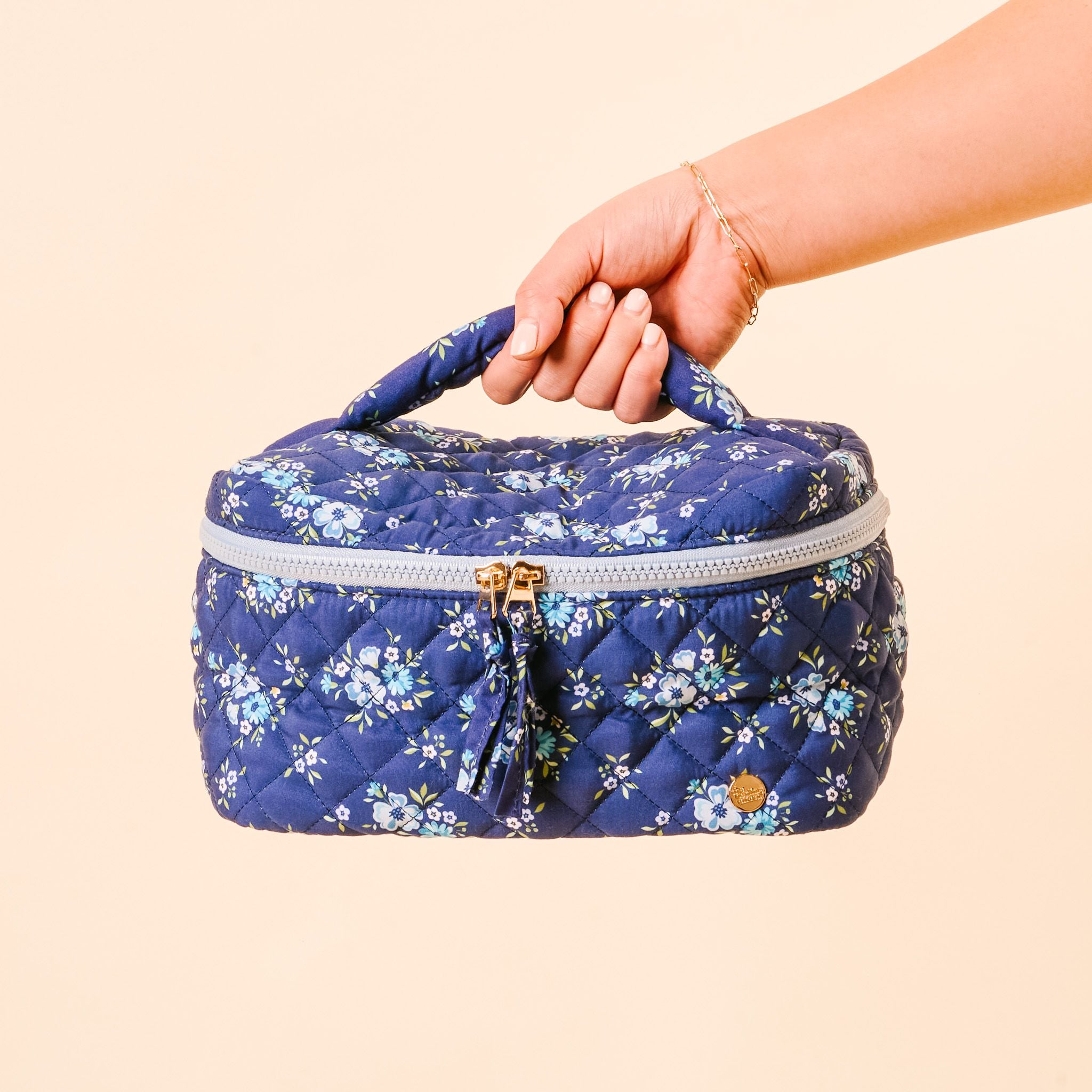Quilted Glam Cosmetic Bag | Endless Daydream Navy