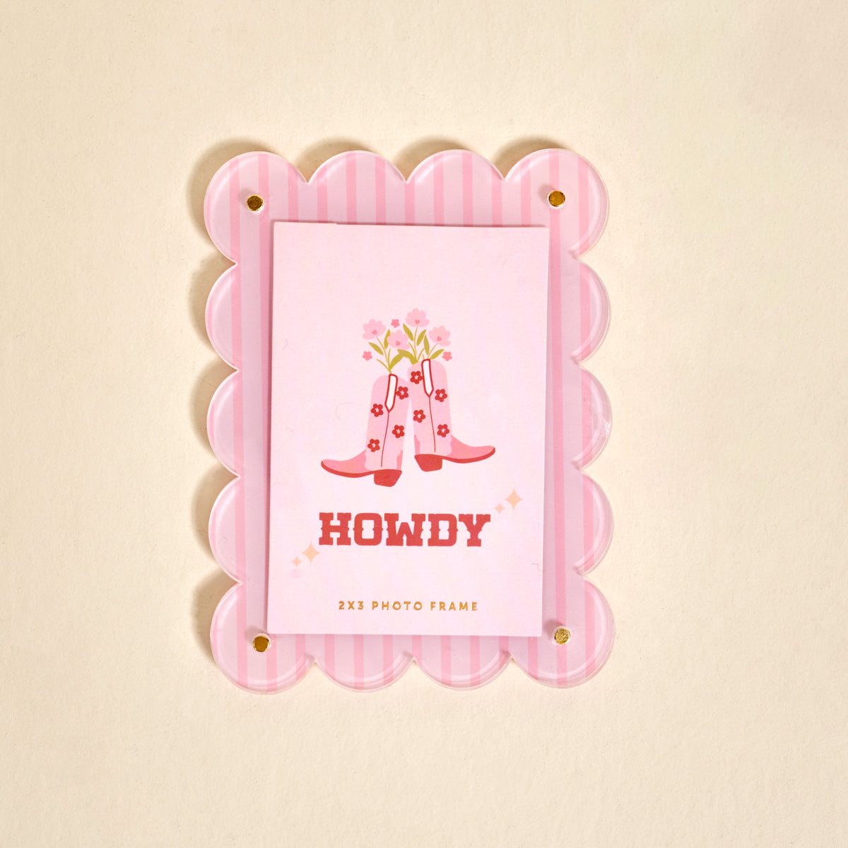 Mini Acrylic Picture Frame Magnet | Cowgirl Boots