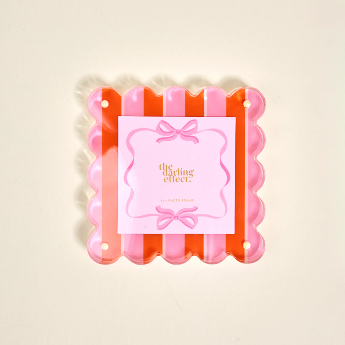 Square Scalloped Acrylic Frame | Sicily Stripes Pink