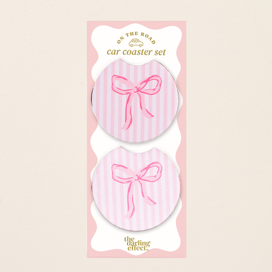 Car Coasters | Bow Pink