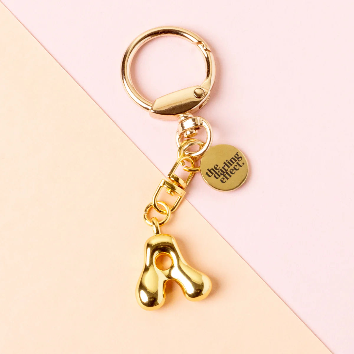 Bubble Letter Keychain | Gold