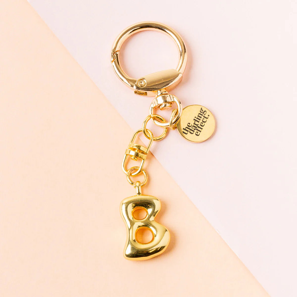 Bubble Letter Keychain | Gold