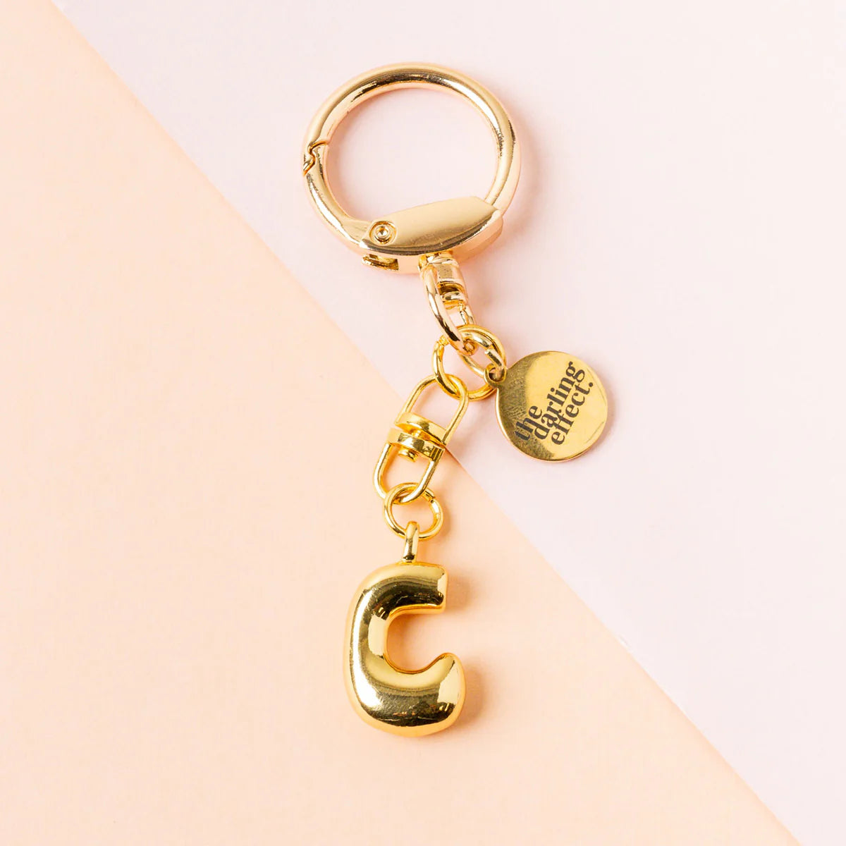 Bubble Letter Keychain | Gold