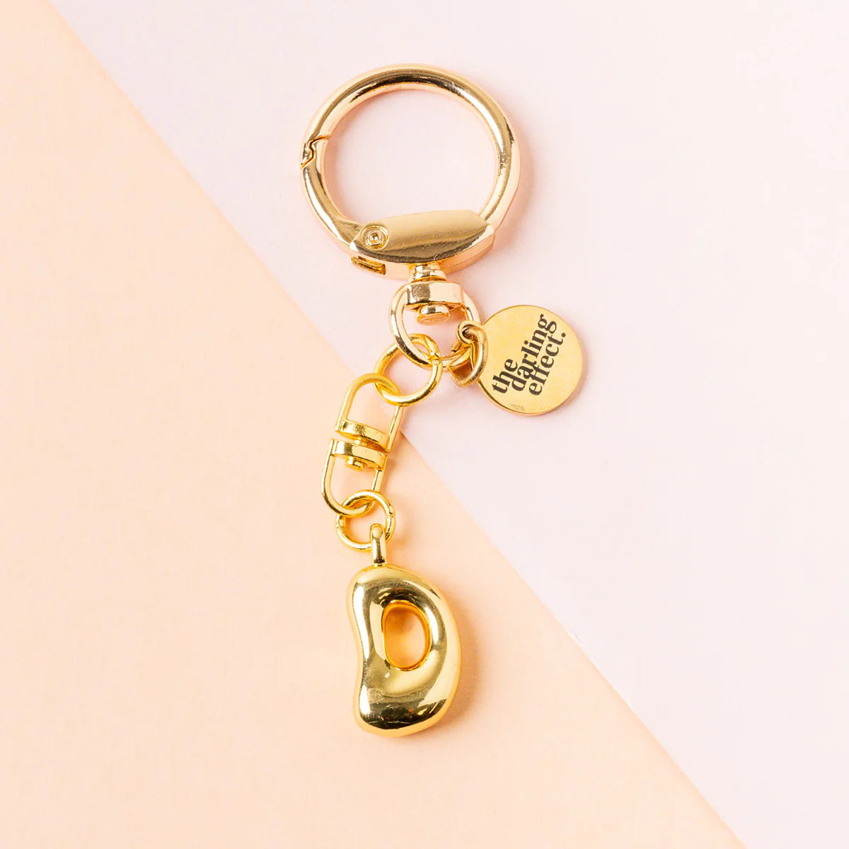 Bubble Letter Keychain | Gold