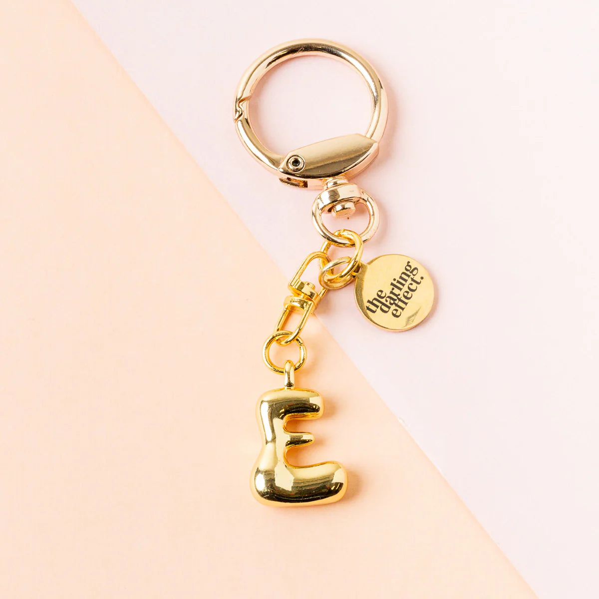 Bubble Letter Keychain | Gold