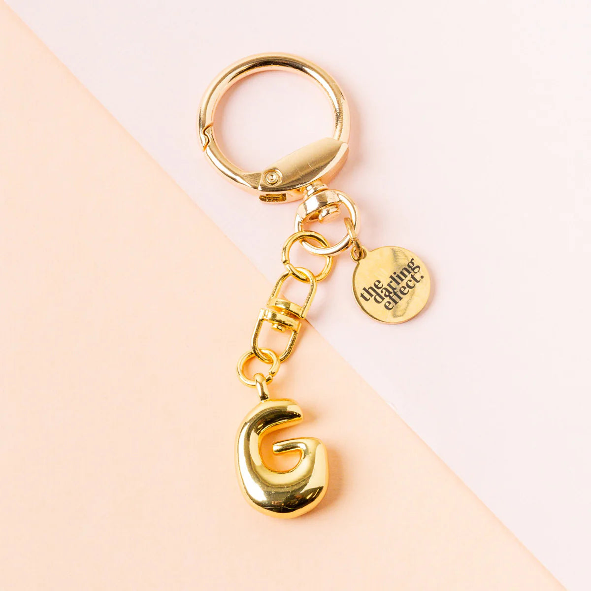 Bubble Letter Keychain | Gold