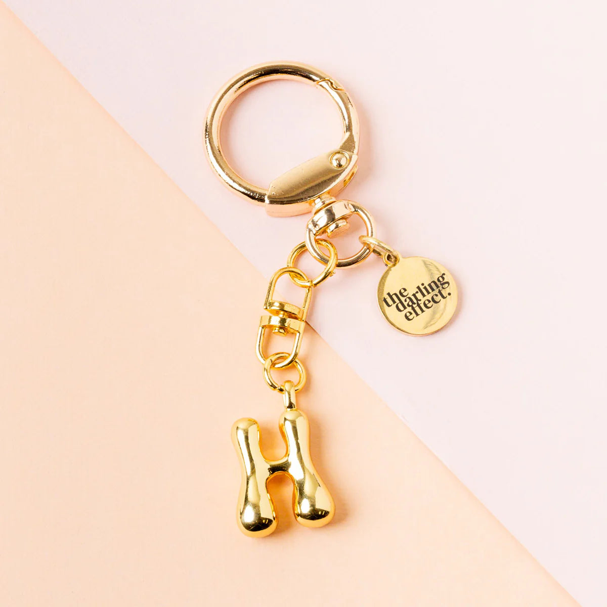 Bubble Letter Keychain | Gold