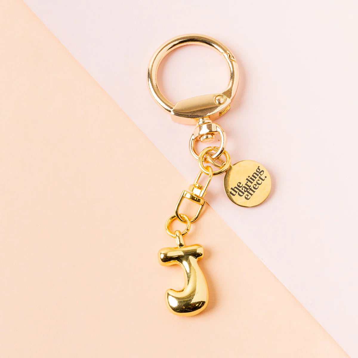 Bubble Letter Keychain | Gold