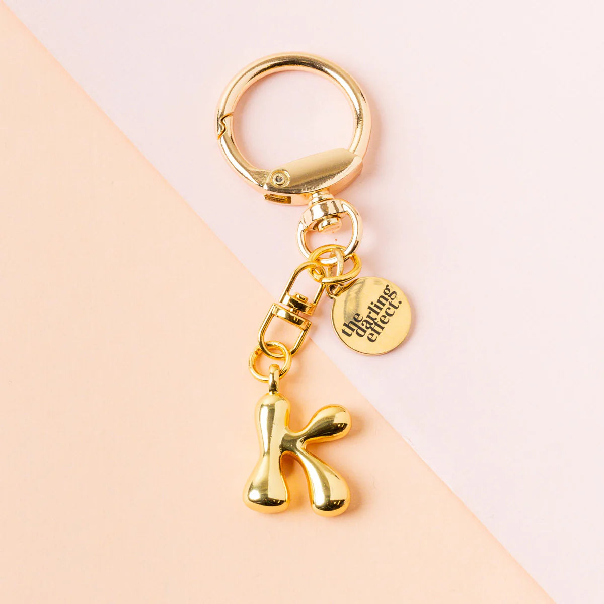 Bubble Letter Keychain | Gold