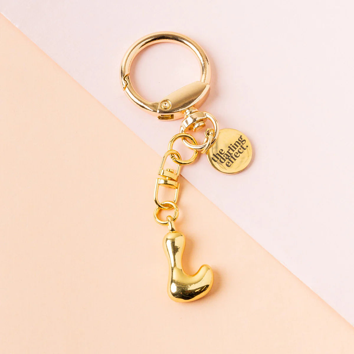 Bubble Letter Keychain | Gold