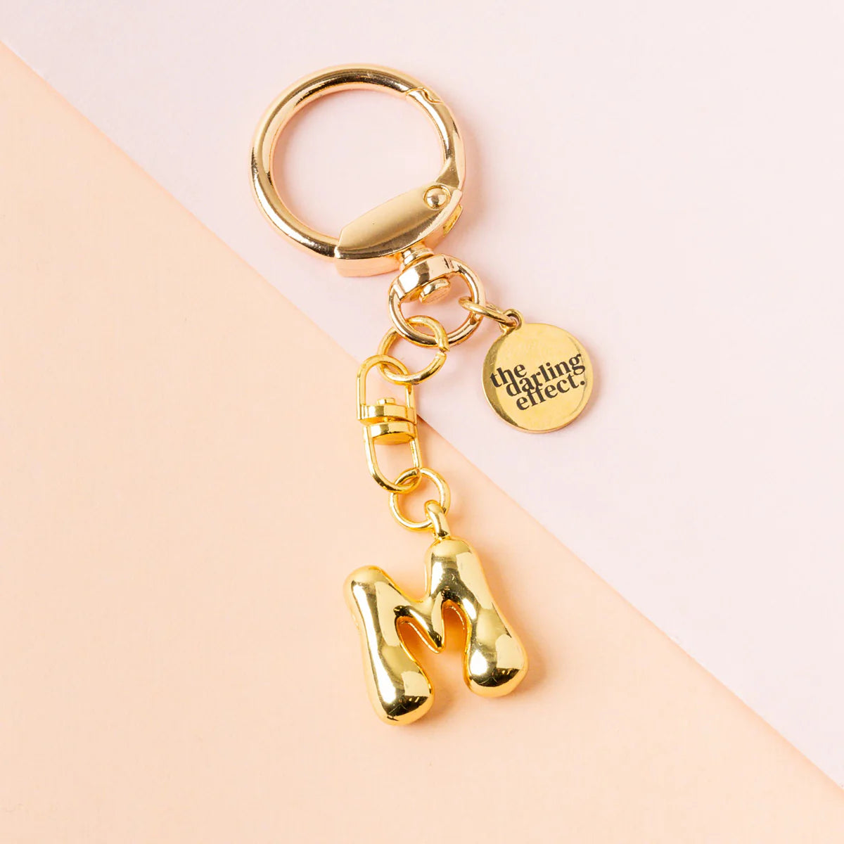 Bubble Letter Keychain | Gold