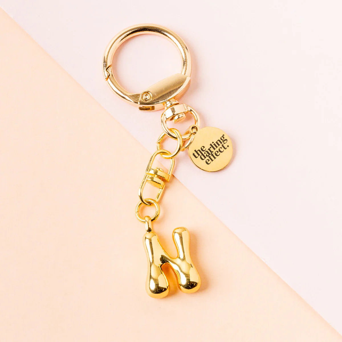 Bubble Letter Keychain | Gold