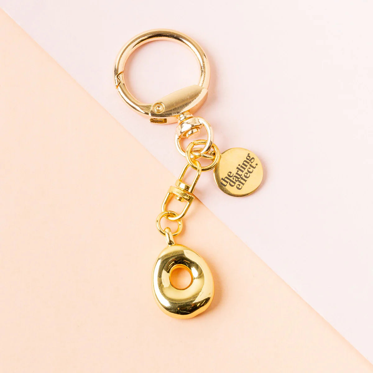 Bubble Letter Keychain | Gold