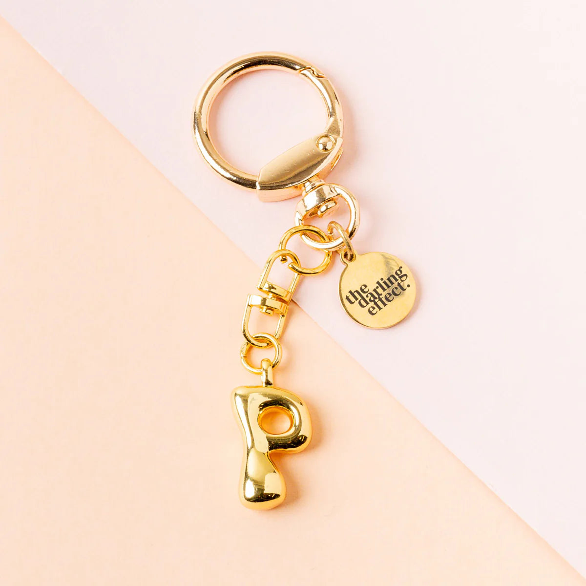 Bubble Letter Keychain | Gold