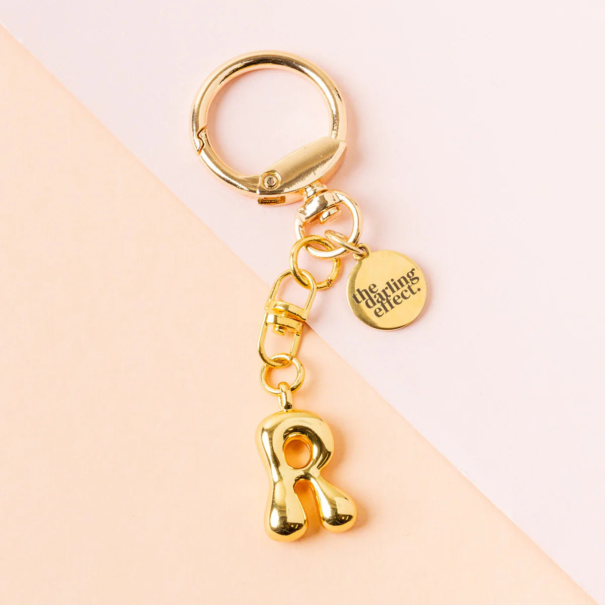 Bubble Letter Keychain | Gold