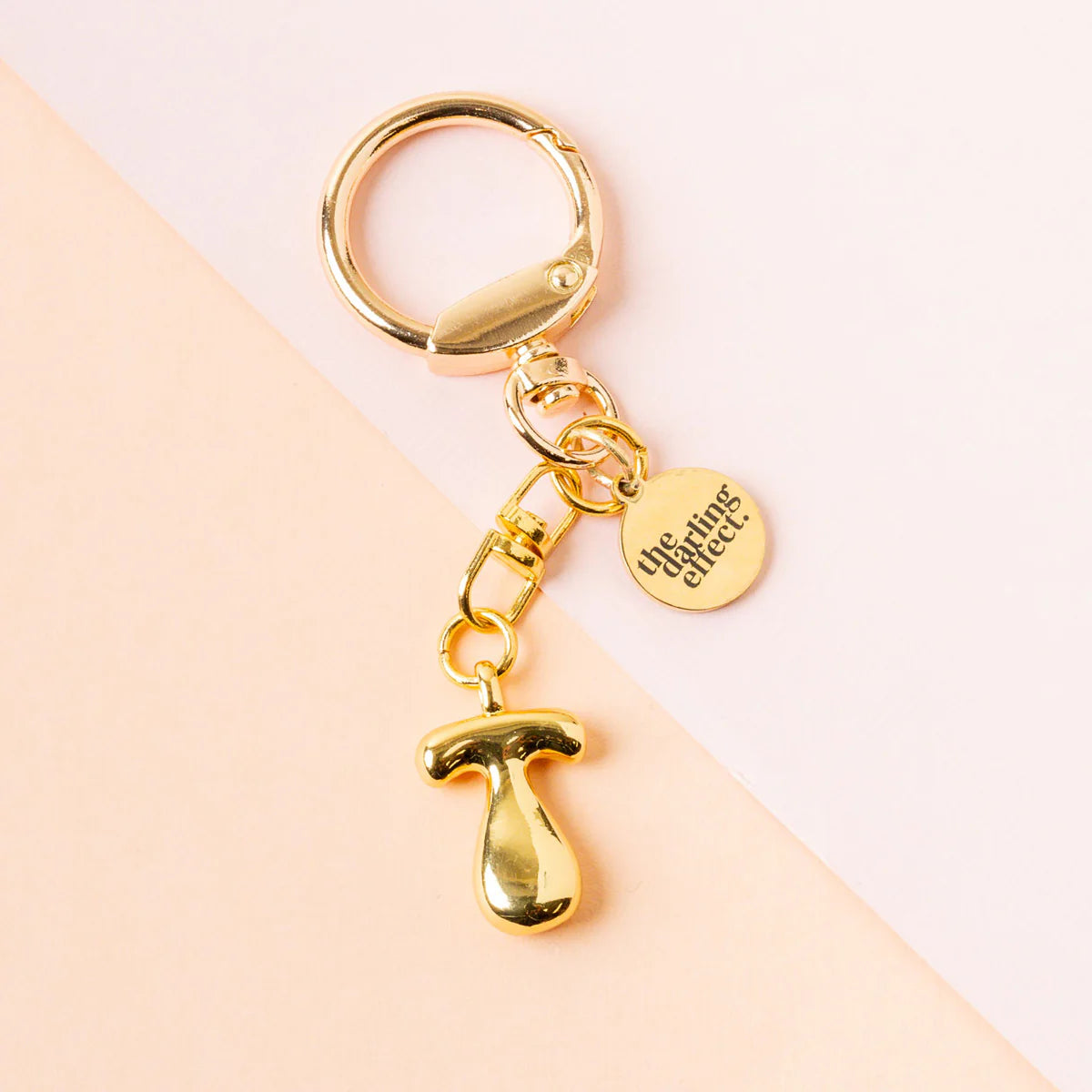 Bubble Letter Keychain | Gold