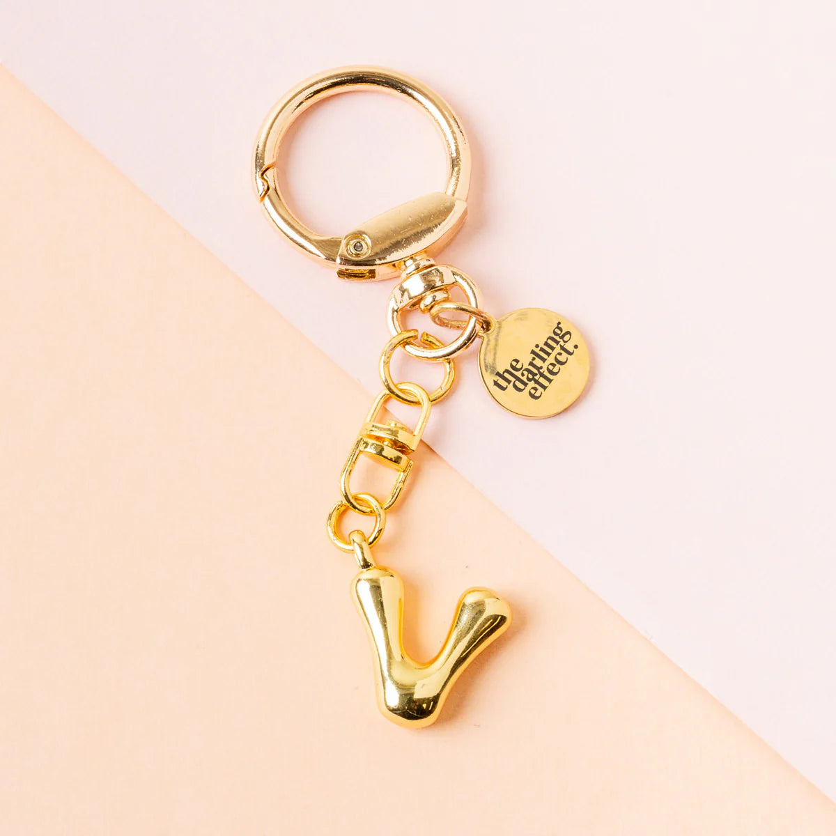 Bubble Letter Keychain | Gold