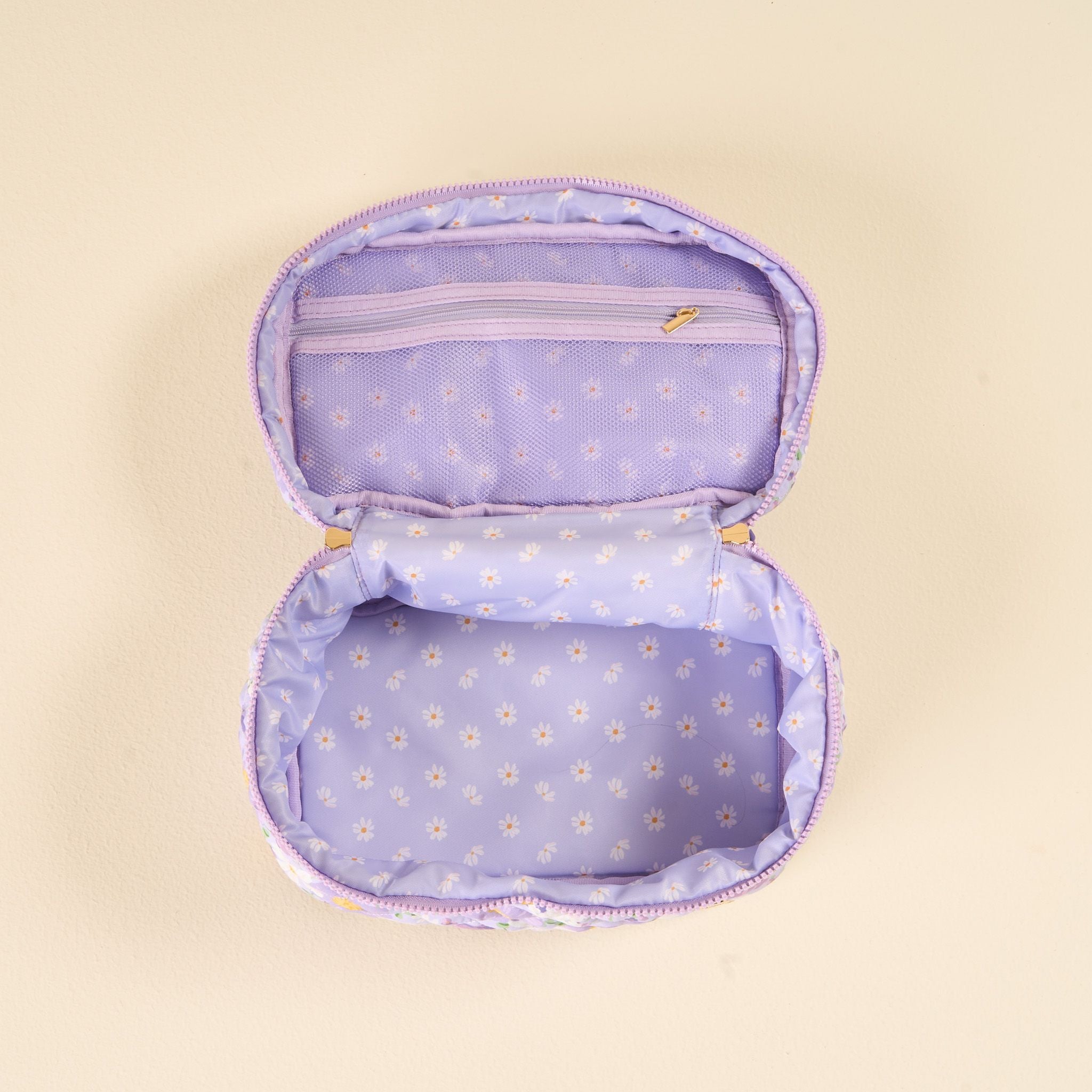 Quilted Glam Cosmetic Bag | Bouquet Beauty Purple