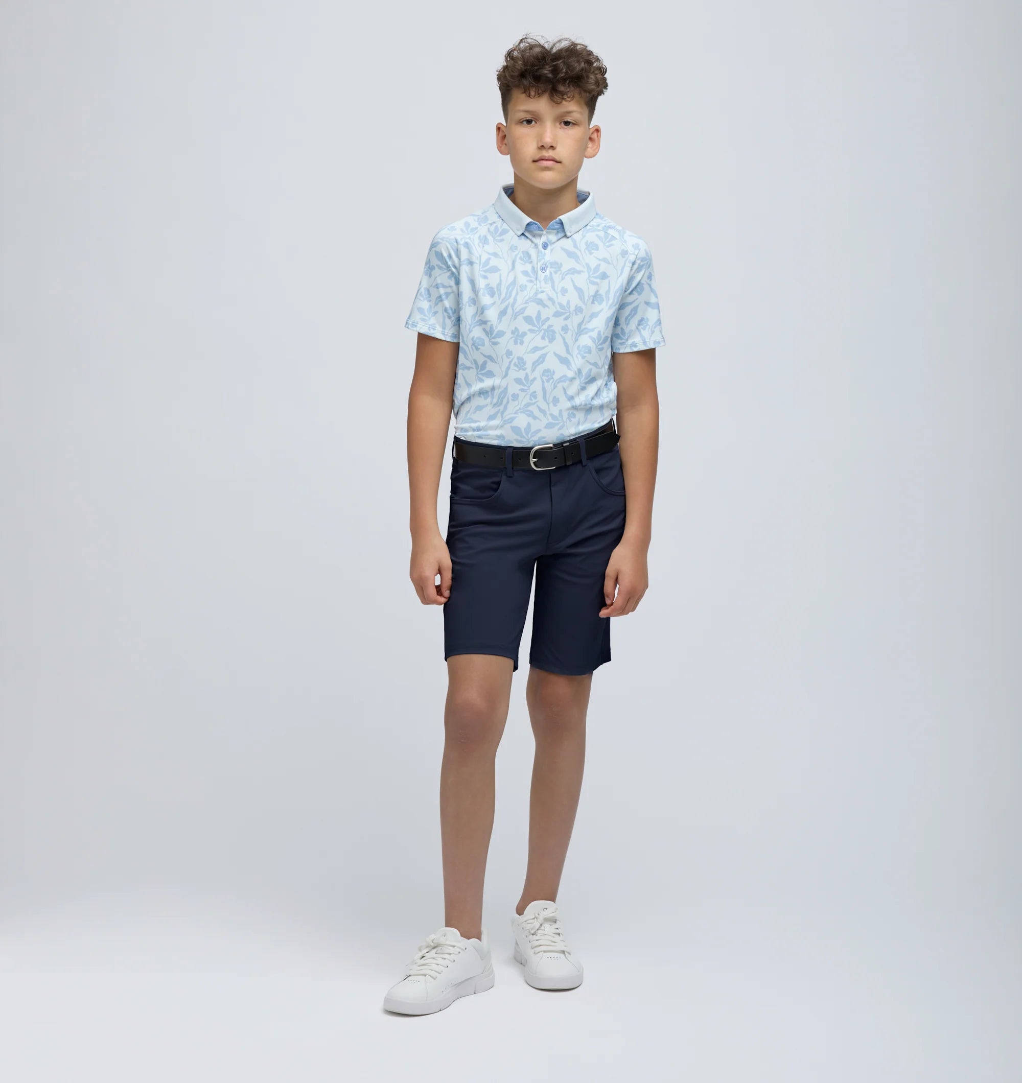Youth UNRL Drift Polo | White/Blue