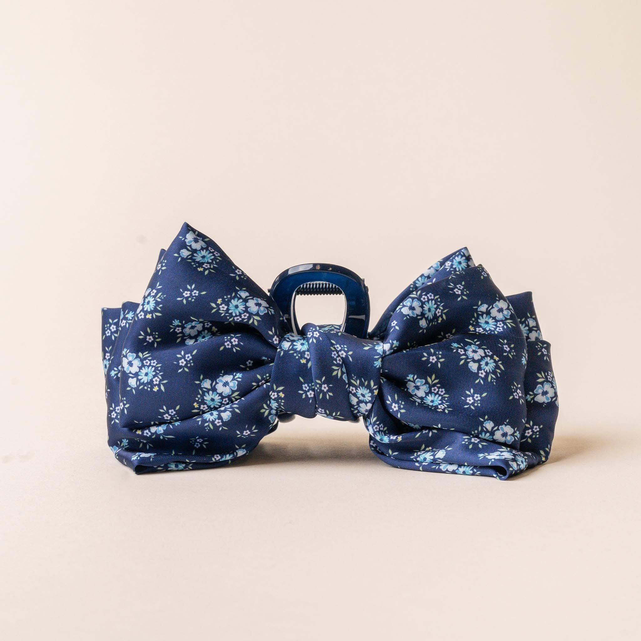 Satin Bow Claw Clip | ED Navy