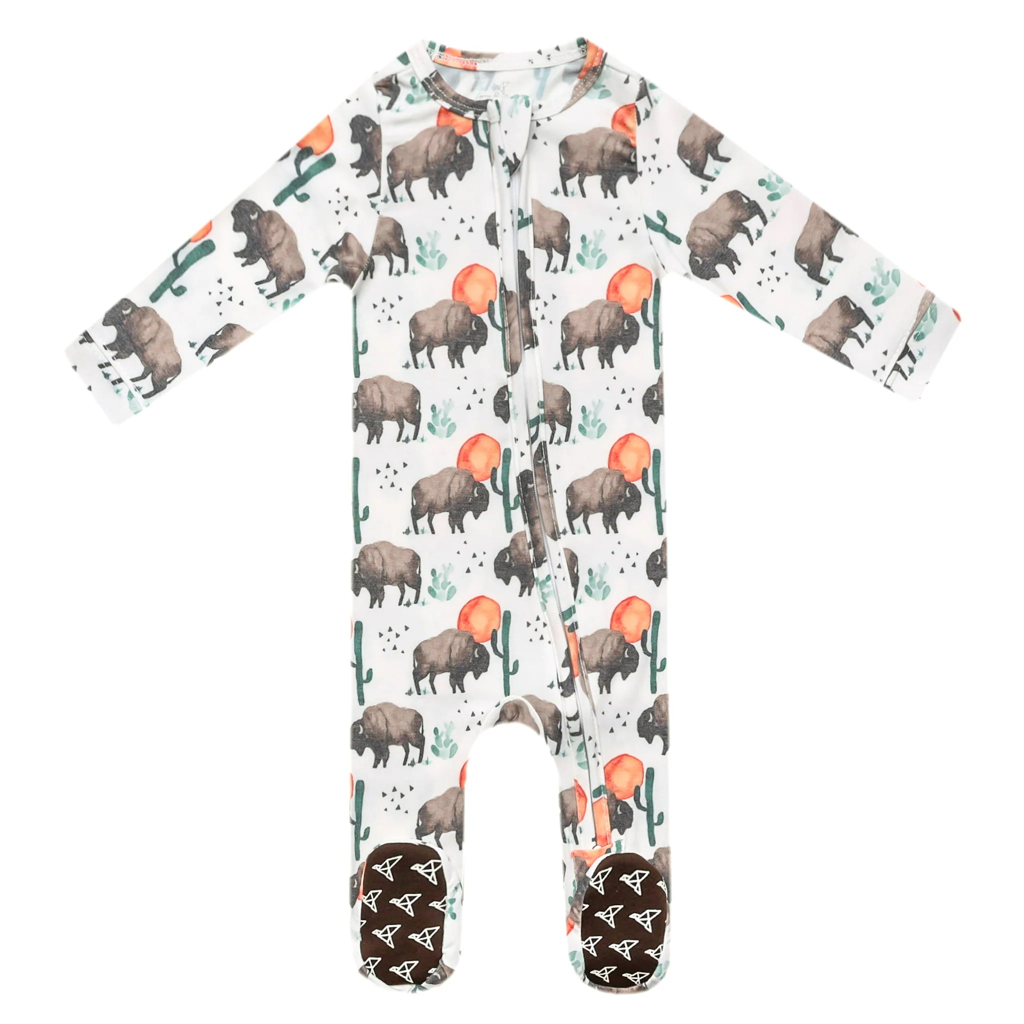 Copper Pearl Zip Up Footie | Bison