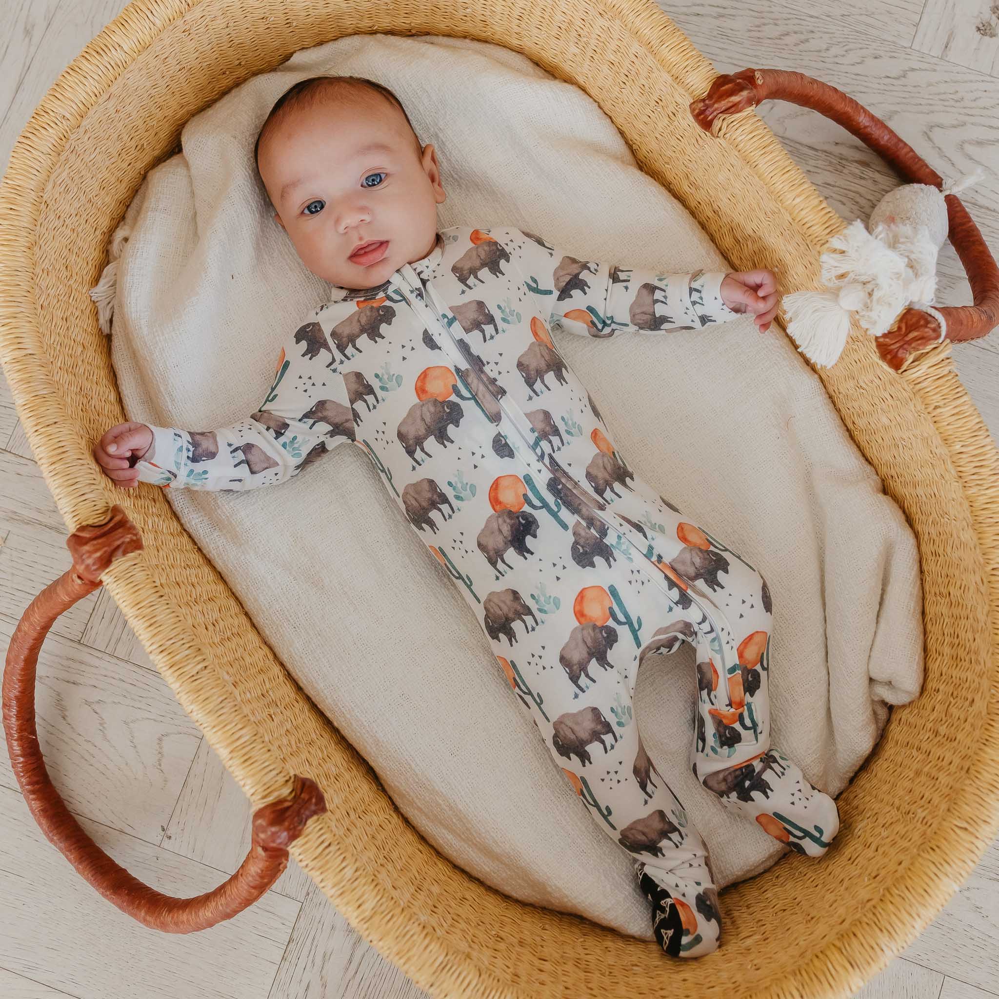 Copper Pearl Zip Up Footie | Bison