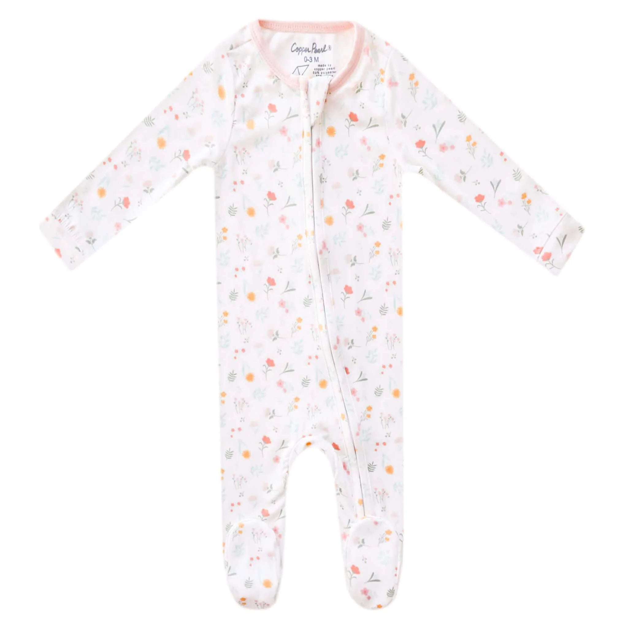 Copper Pearl Zip Up Footie | Mabel