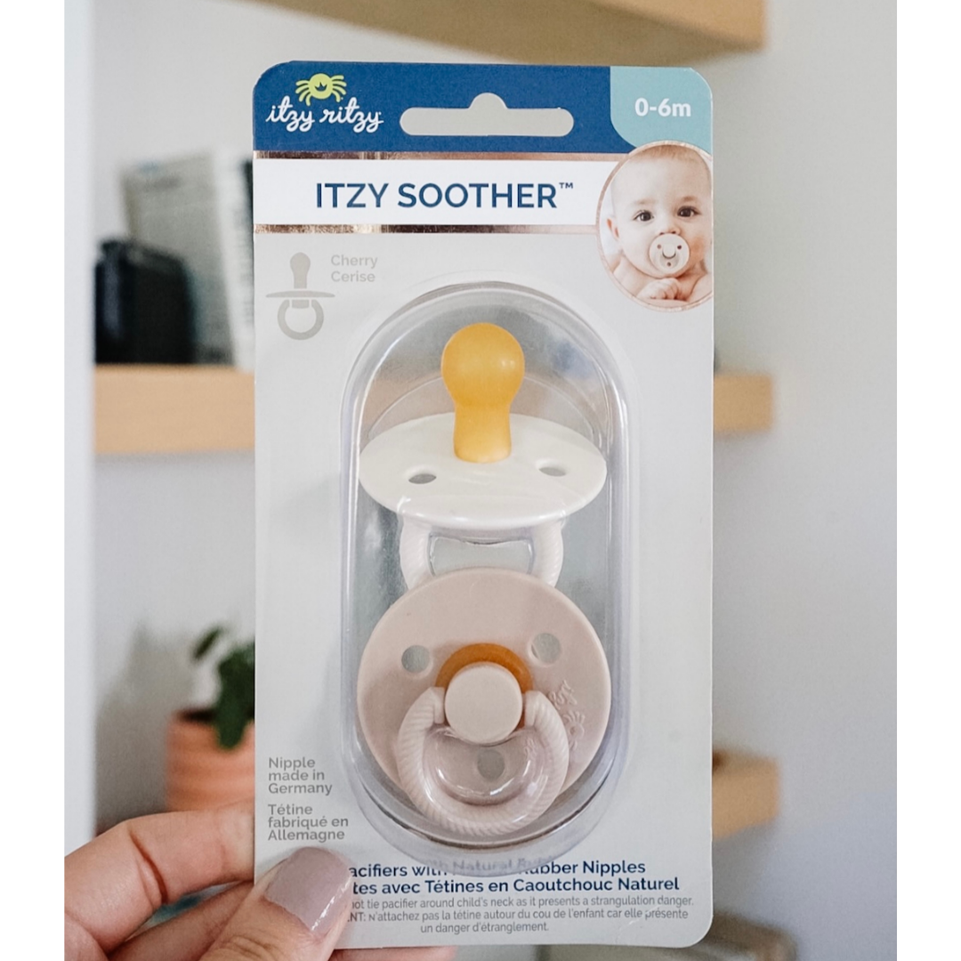 Itzy Soother™ Natural Rubber Paci Sets | Coconut + Toast