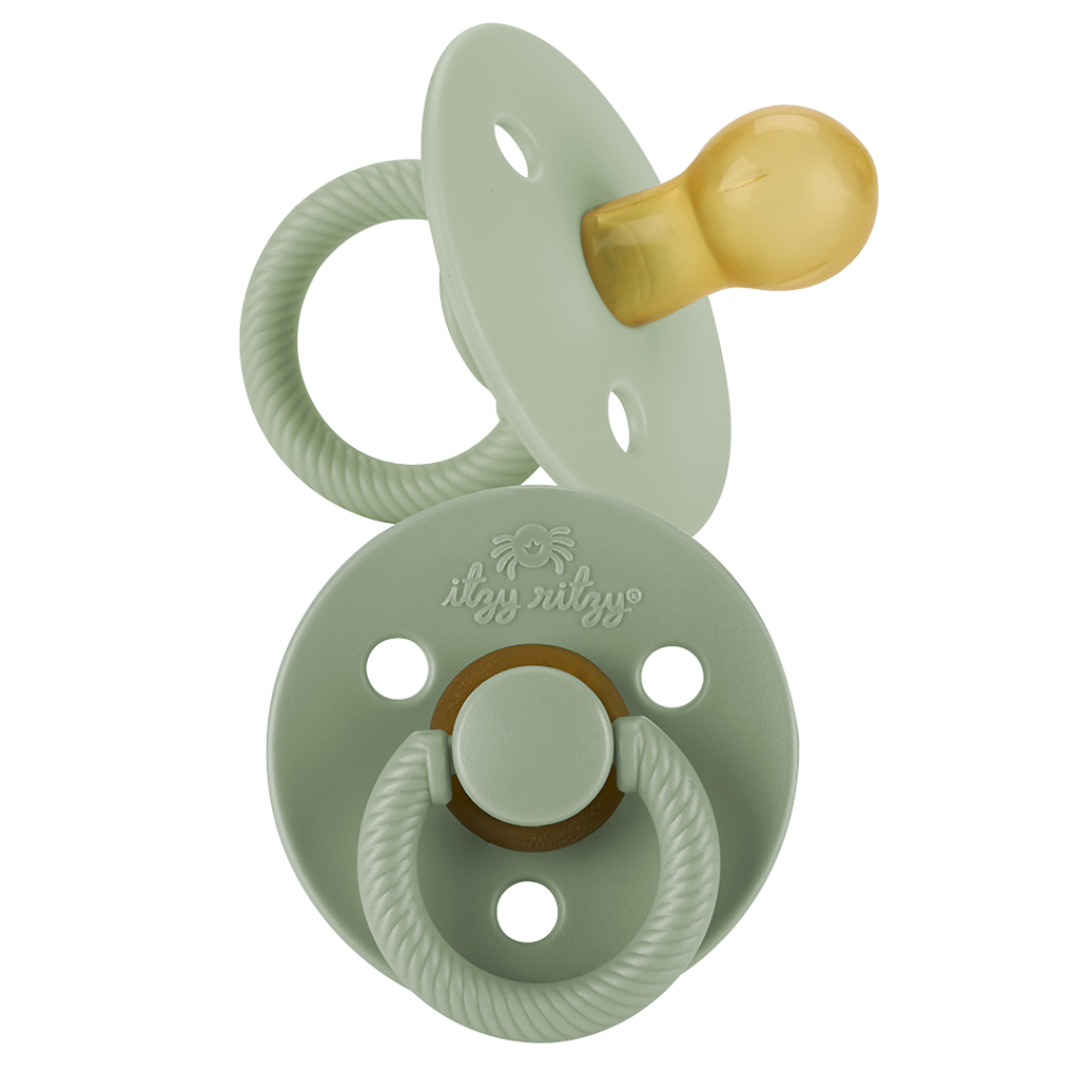 Itzy Soother™ Natural Rubber Paci Sets | Coconut + Toast