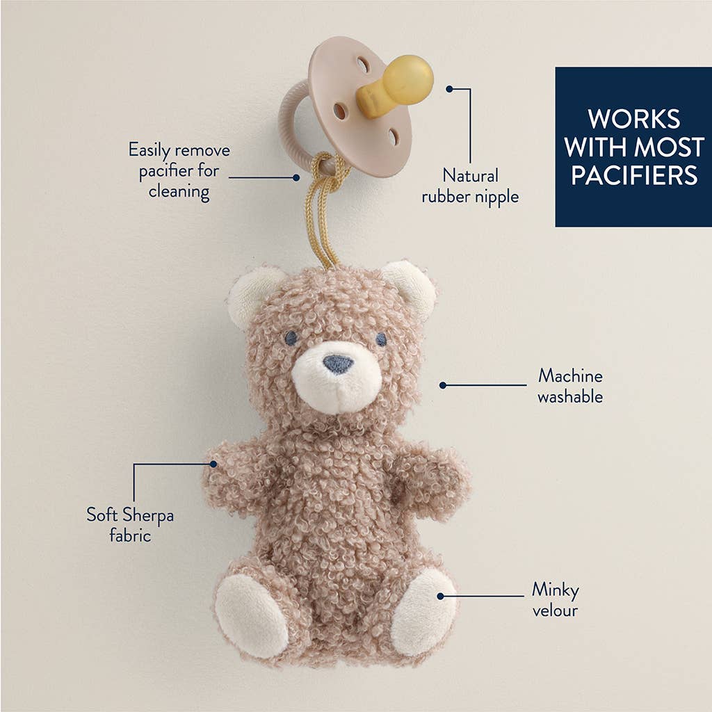 Bitzy Pal Natural Rubber Pacifier & Plush | Bear