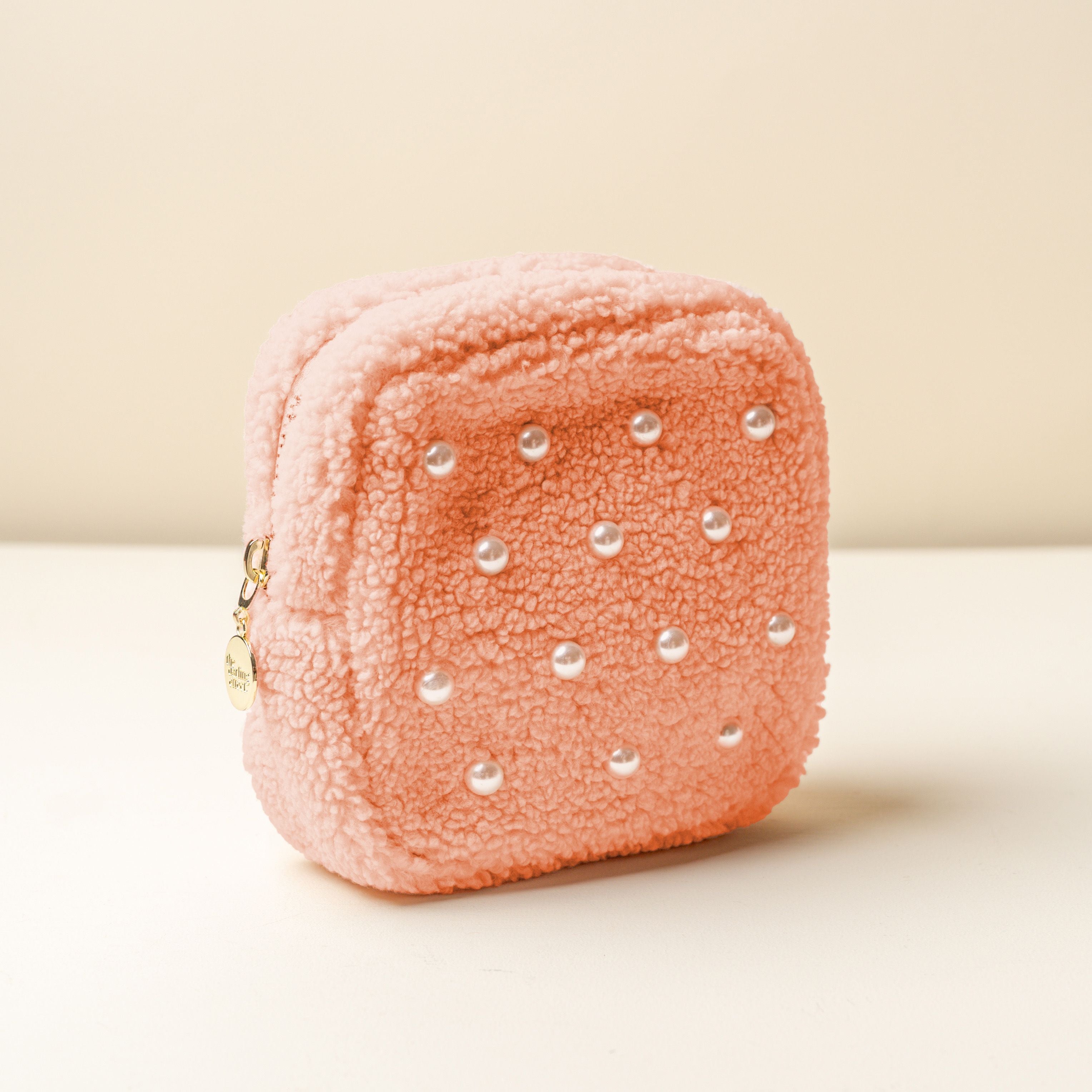 Teddy Pouch Square | Pearl Peach