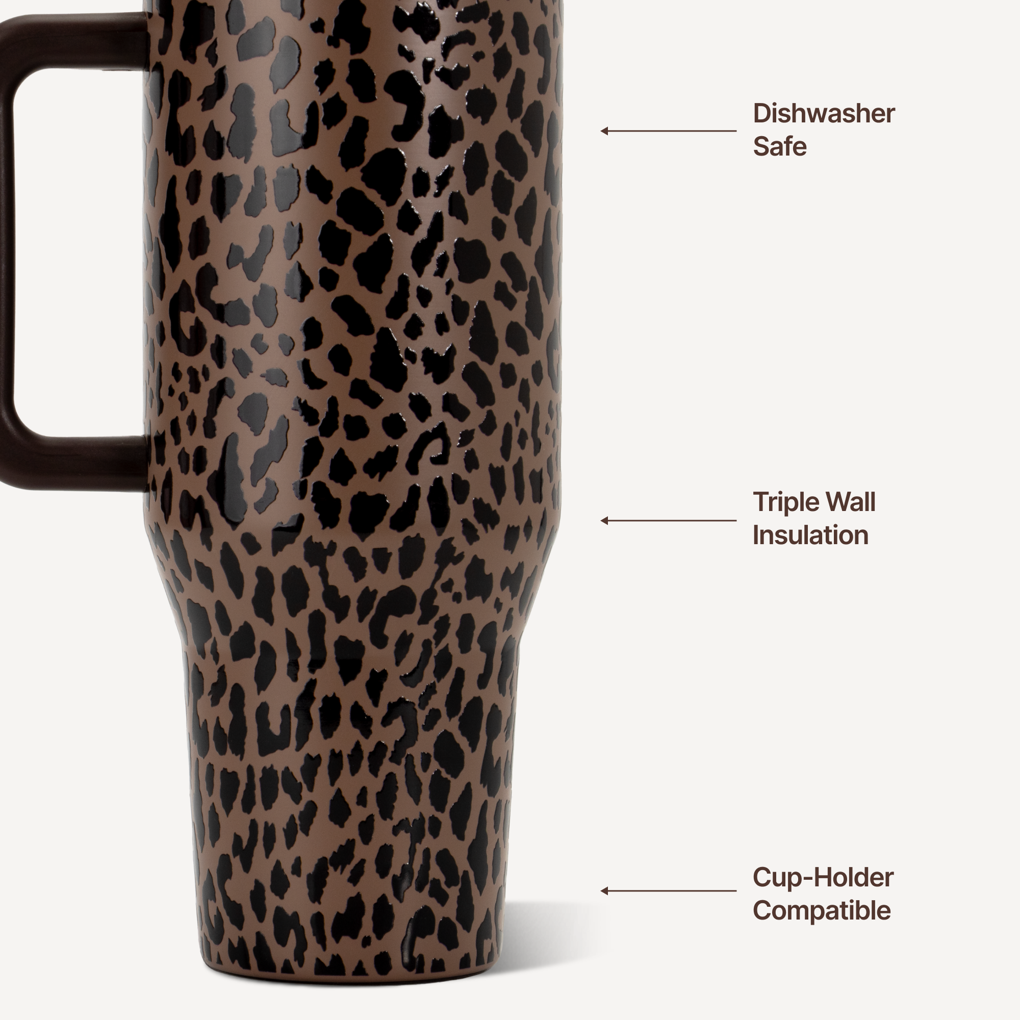 HydroJug 32 oz Traveler Tumbler | Brown Leopard