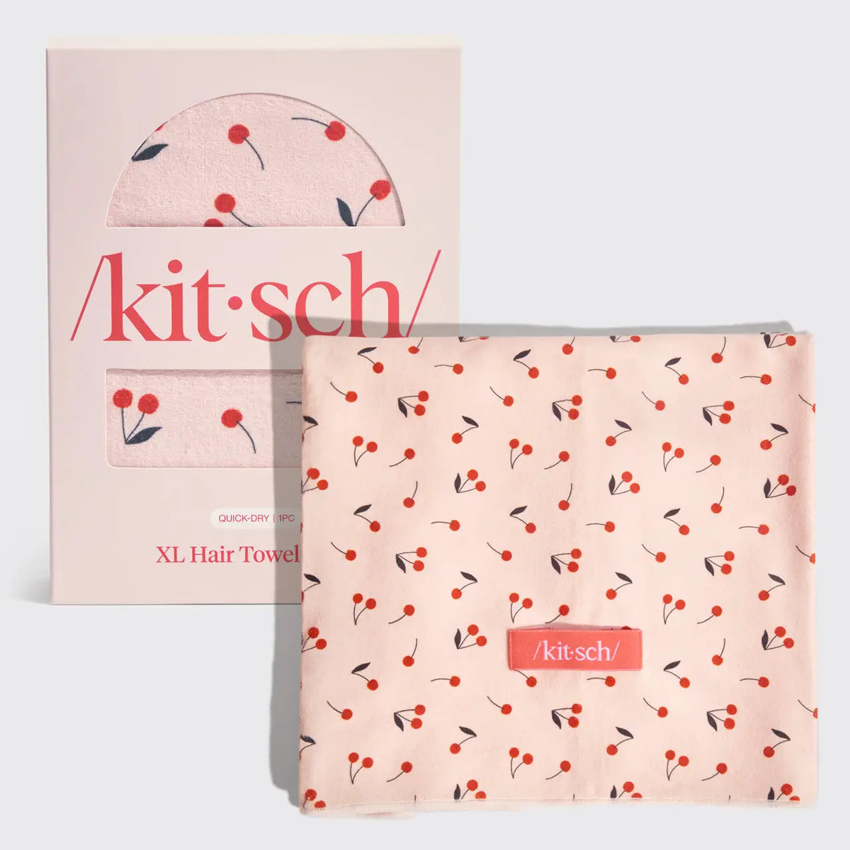 Kitsch XL Hair Towel Wrap | Cherry Print
