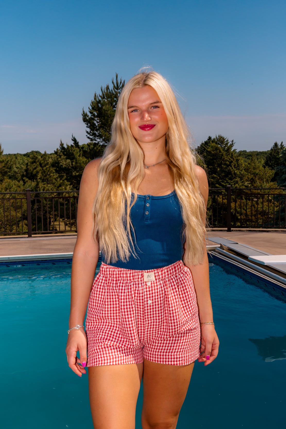 Piper Ribbed Tank Top | Navy