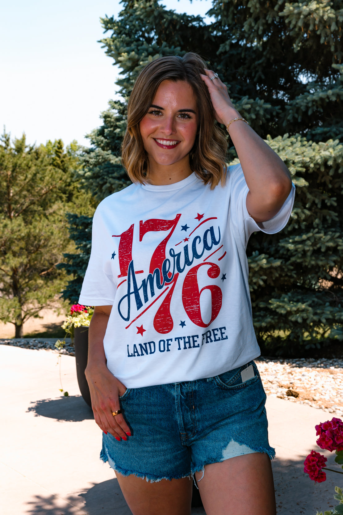 Land Of The Free Tee | White