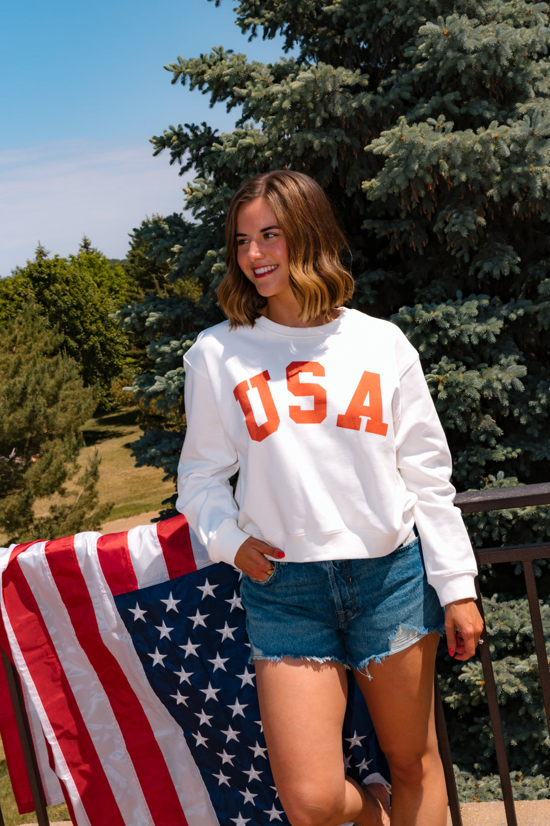Everyday USA Pullover | White