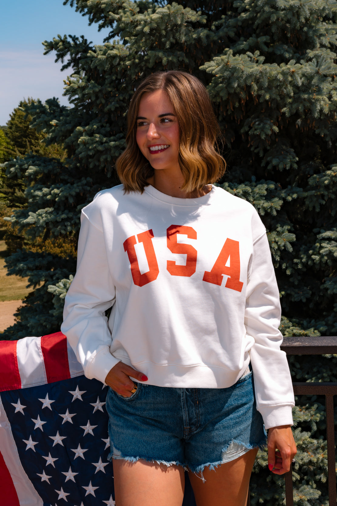 Everyday USA Pullover | White