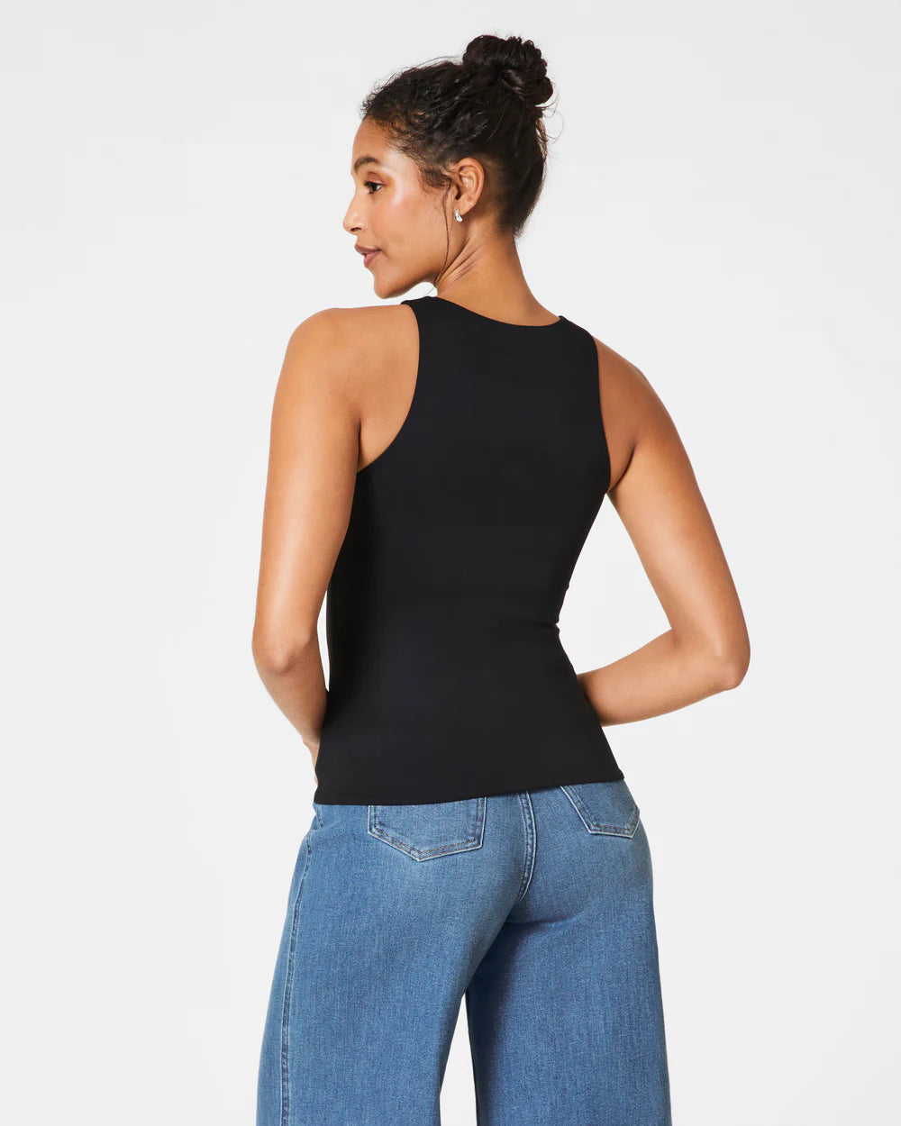 Spanx Smooth Jersey High Neck Tank | Black