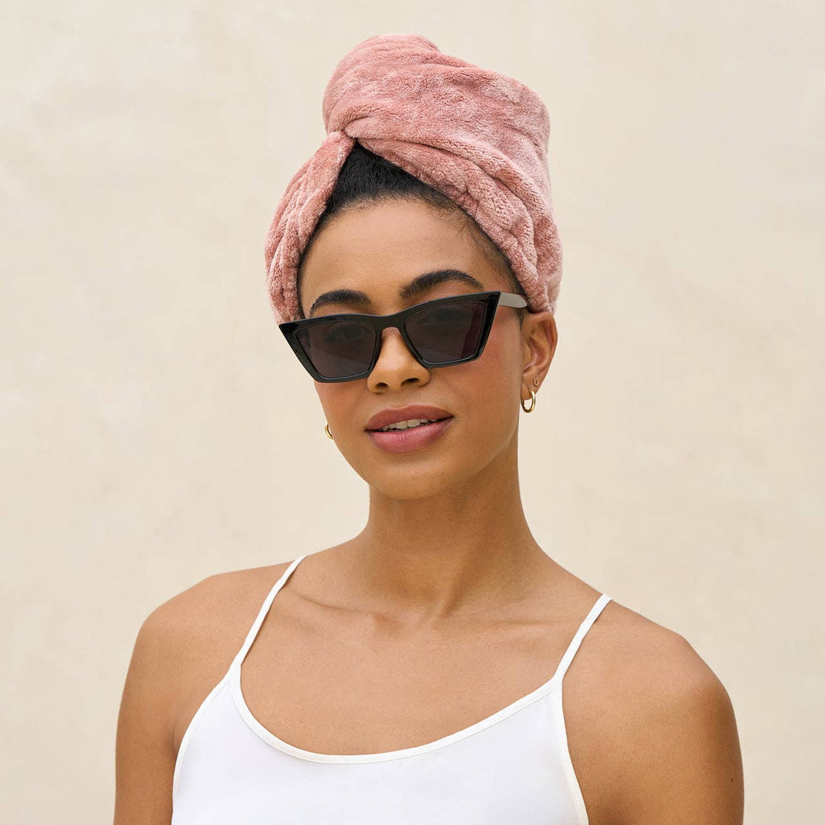 Terracotta Plush Microfiber Hair Towel Turban
