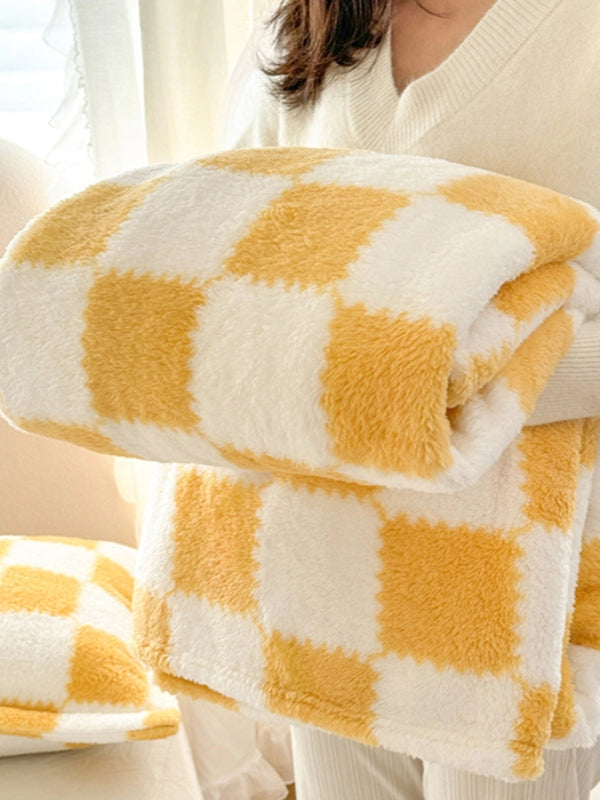 Block Fleece Blanket | Yellow